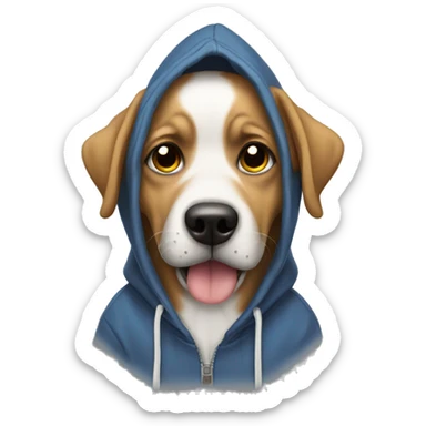 dog crying with hoodie  sticker
