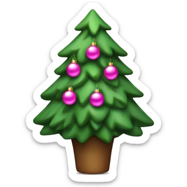  christmas tree with pink decorations sticker