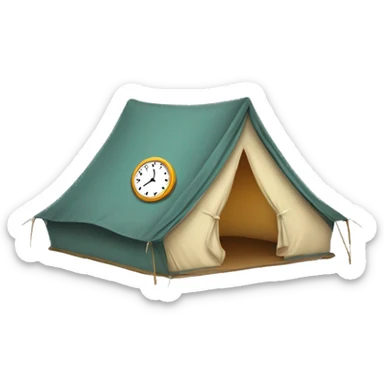 Tent with clock time 10 sticker