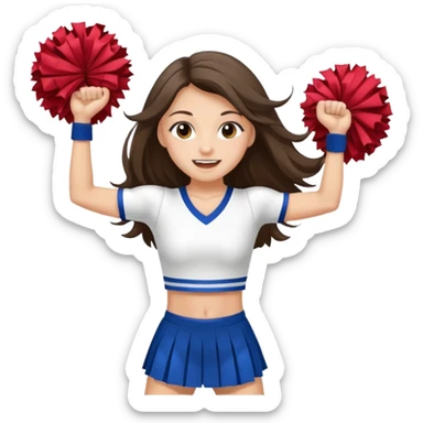 skinny white happy long haired brunette girl cheerleader sticker