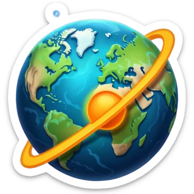 Planet with trending line and black background sticker