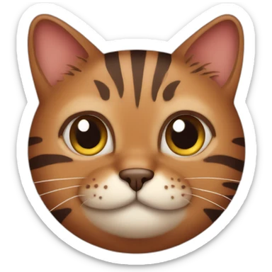 Fat brown striped cat sticker
