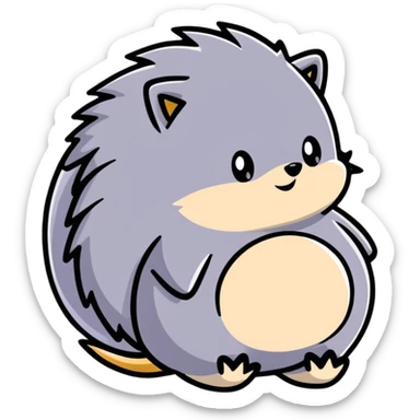 Silver the hedgehog character with pregnant belly sticker