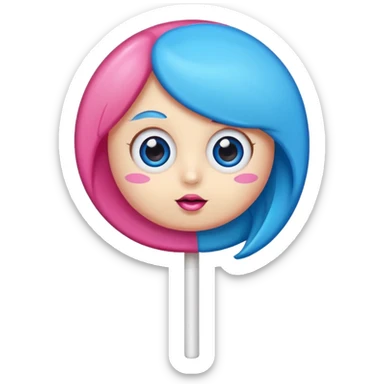 cute lollipop with eyes and hair and charactarized like cartoon but doesnt look like human sticker
