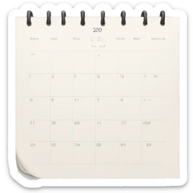 Minimalist calendar sticker