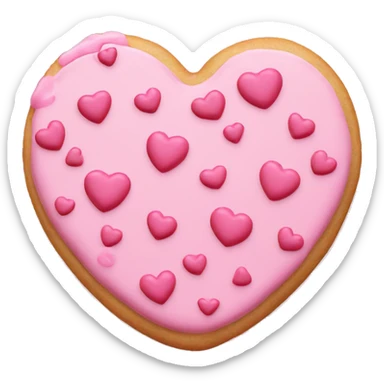 Pink heart shaped cookie with sprinkles  sticker