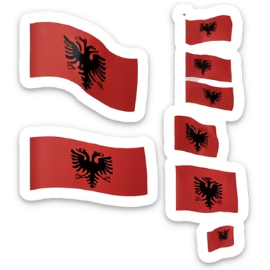 Albanian illyrian flag sticker