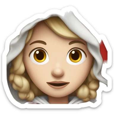 Red riding hood with pale skin sticker