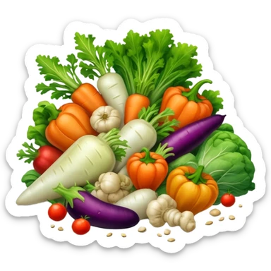 mix pile of piece spoiled vegetables  sticker