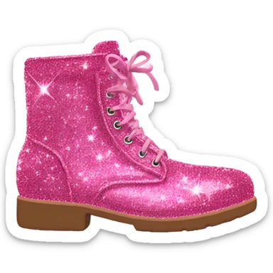 Pink sparkly combat boots sticker