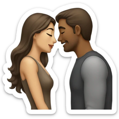 Homme fesan un bisous à une femme sticker