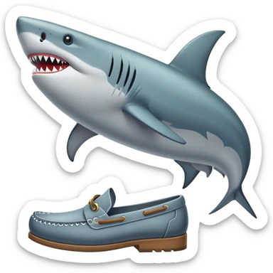 Un tiburón con zapatos azuleado  sticker
