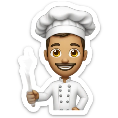 chef holding spatula sticker