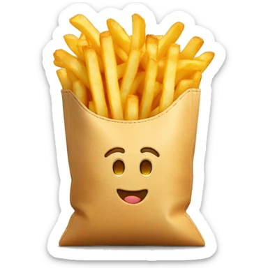 bag of fries with shades on sticker