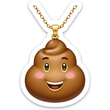 poop emoji wearing a vip necklace  sticker