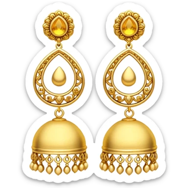 gold jhumka earring sticker