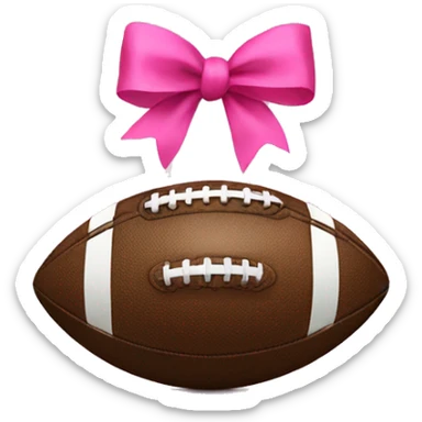 football with a pink bow sticker