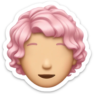 Pink mid-wavy short side-hair rear view sticker