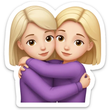 Sister with big sister hugging sticker