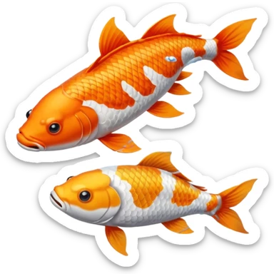 Two "koi" fishes male and female, wearing glasses. sticker