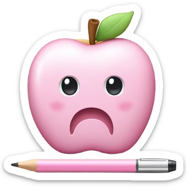 Ipad with cute case and pastel pink background and pastel pink apple pencil sticker