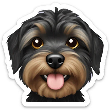 Black Yorkiepoo  sticker
