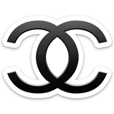 Chanel logo black and white sticker