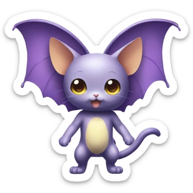 Kawaii Cat-Bat-Butterfly-Pokémon-Fakémon Full Body sticker