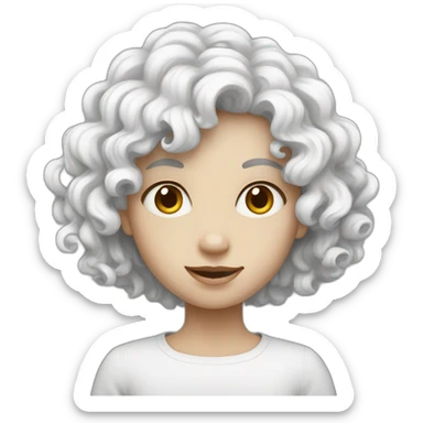 A person with white skin and a curly price sticker