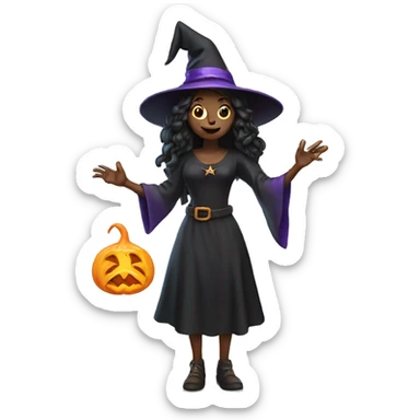 witch casting a spell sticker