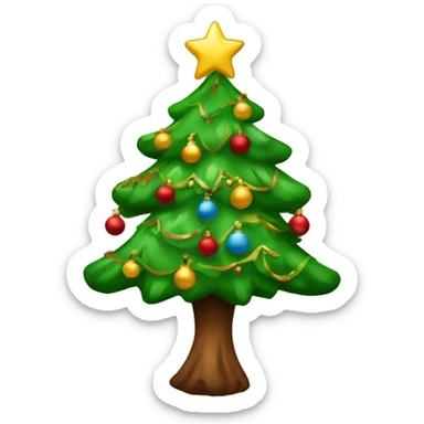 Un árbol navideño decorado muy bonito sticker
