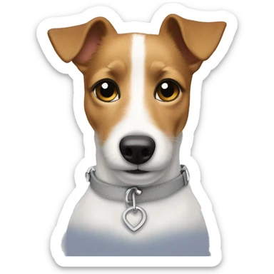 jackrussel long hair called jack on her collar sticker