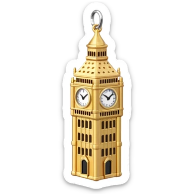 A miniature Big Ben tower charm with golden details



 sticker
