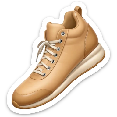 3D Apple-style emoji of a human foot wearing a sneaker, fully visible, stepping firmly on the ground, leaving a clear shoe print under the sole. Rounded, glossy, smooth, soft shadows, white background.



 sticker