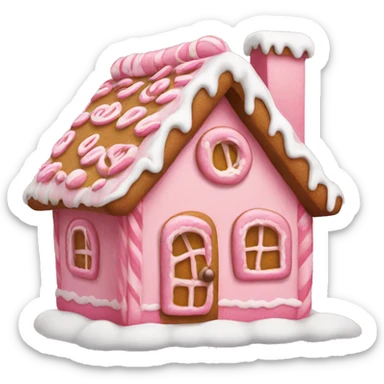 pink gingerbread house sticker