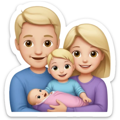 1 baby girl with parents sticker