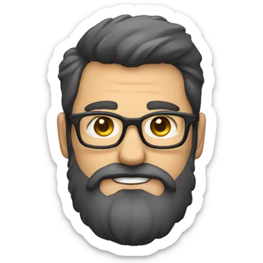 Homme gros avec lunette chauve et barbe sticker