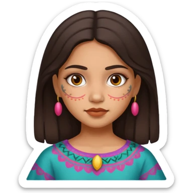 mexican cute girl painted face sticker