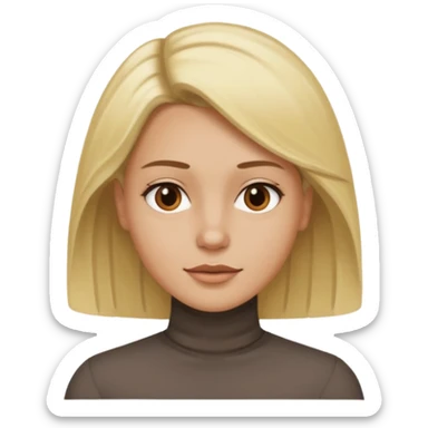 One woman medium length blond highlights hair
One man medium dark skin no hair sticker