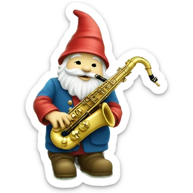 garden gnome who plays the saxophone sticker