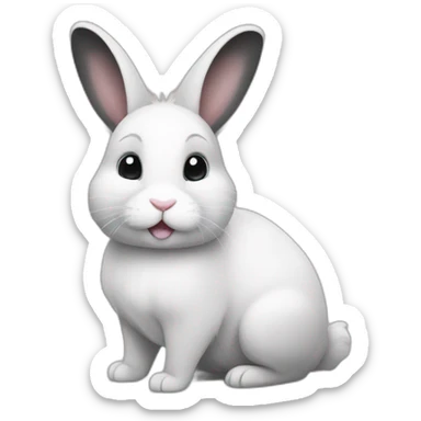 Black and white bunny and chinchilla sticker
