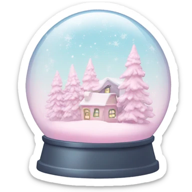Pastel pink snow globe sticker