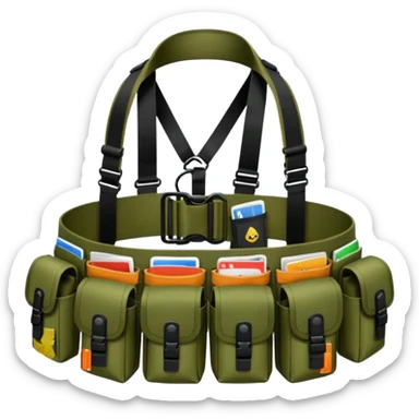 black military belt with pouches sticker