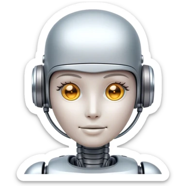 A friendly robot AI SMM specialist sticker