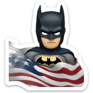 Batman with America flag sticker