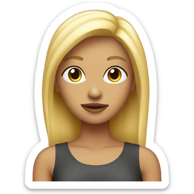 Blonde girl with bird body sticker