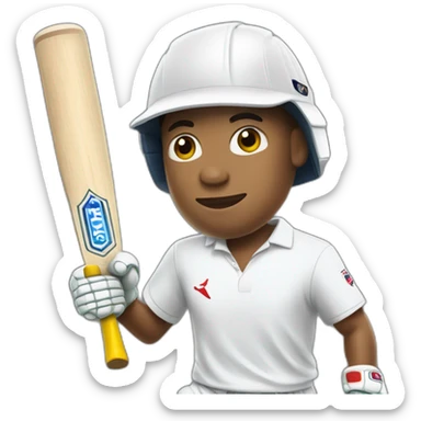Mbappe playing cricket  sticker