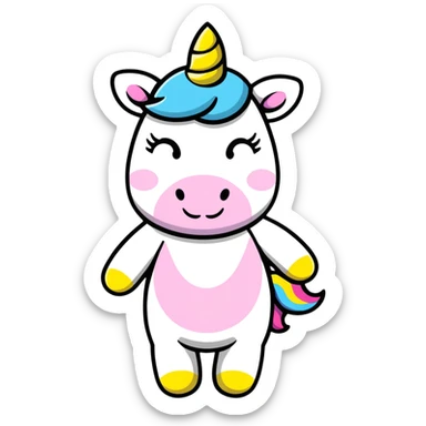 very interested unicorn sticker