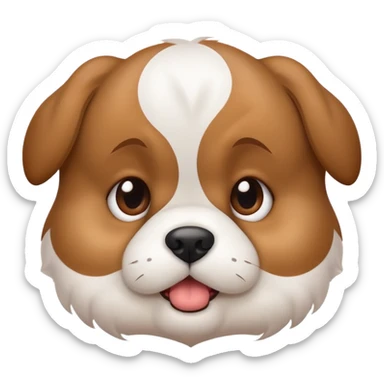 cute grimacing puppy with concerned eyes sticker