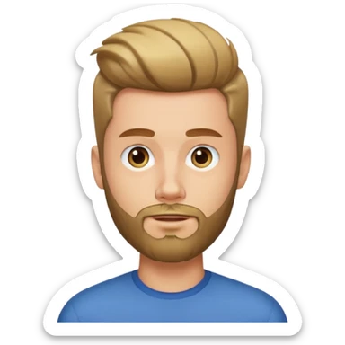 Chico joven con barba cara alargada y tupé sticker